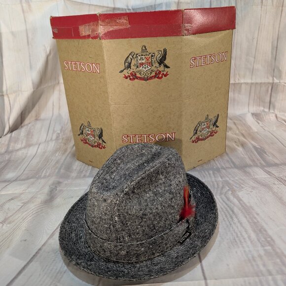 STETSON Vintage Norfloc Grey SFH1335 Fedora Hat Size Medium - Picture 1 of 11
